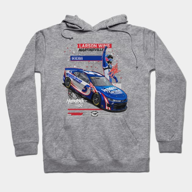 Kyle Larson Martinsville Speedway Race Winner Hoodie by art.Hamdan